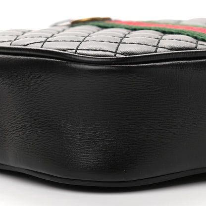 Gucci Calfskin Trapuntata Web Mini GG Shoulder Bag Black 8 of 11