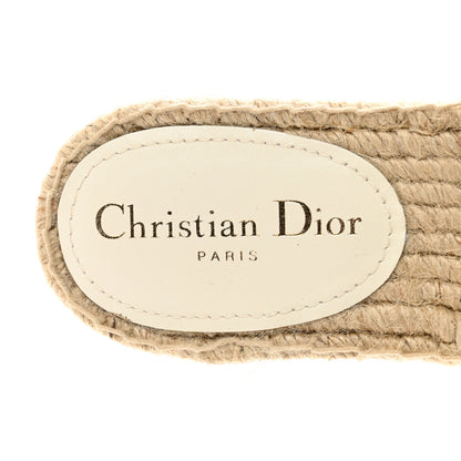 Christian Dior Oblique Embroidered Granville Espadrille 15mm Slippers 37 Ivory 7 of 8