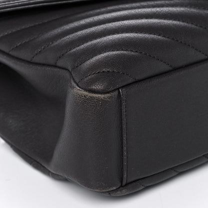 Saint Laurent Sheepskin Matelasse Chevron Monogram Medium College Bag Asphalt 9 of 12