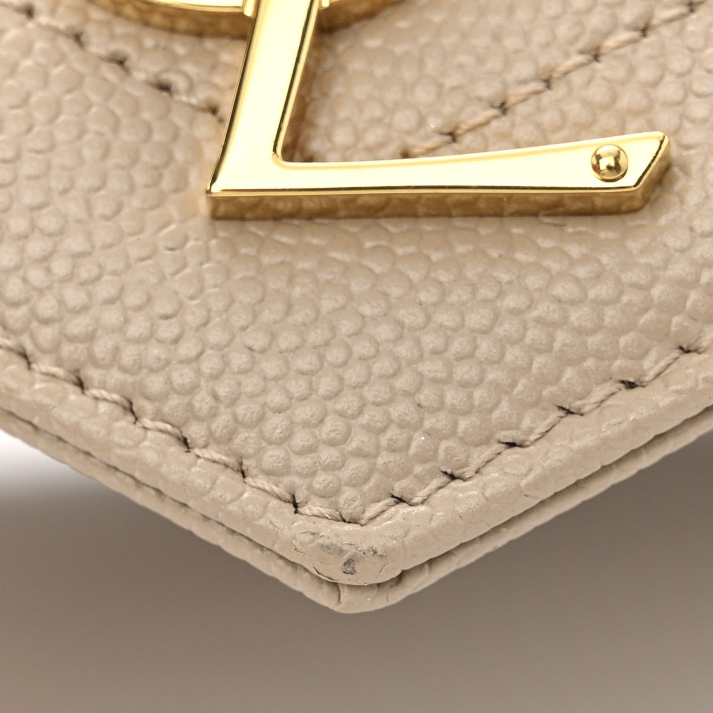 Grain De Poudre Matelasse Chevron Monogram Chain Wallet Nude Powder