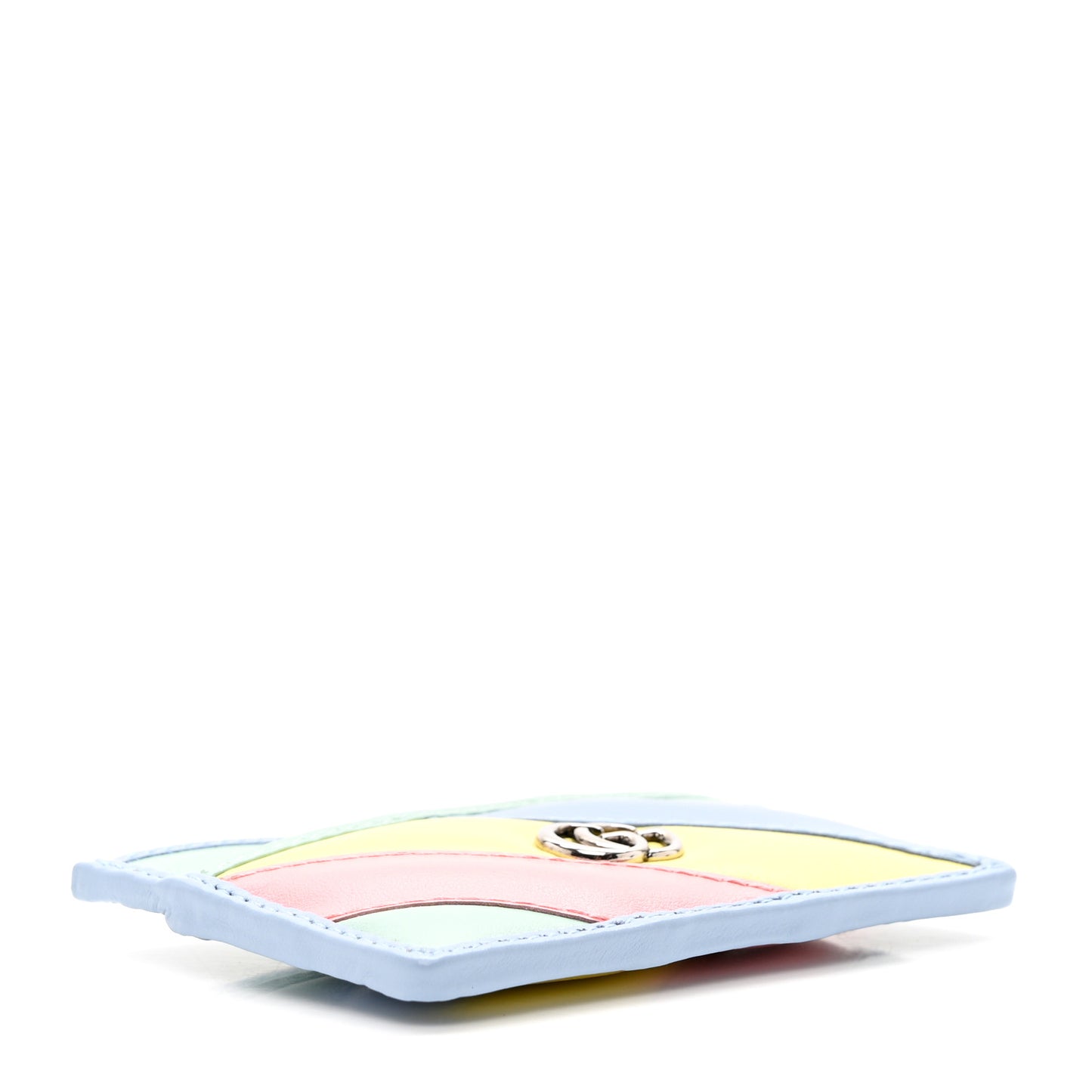 Calfskin Matelasse Diagonal GG Marmont Card Holder Wallet Multicolor Pastel