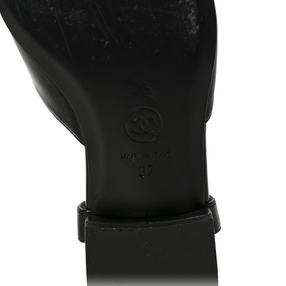 Chanel Lambskin Patent Cap Toe Crystal Enamel CC Mary Jane Slingback Flats 37 Black 7 of 10