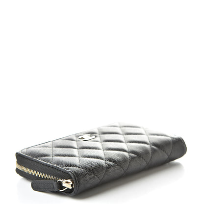 Chanel Caviar Quilted Small Zip Around Wallet Black 4 of 9