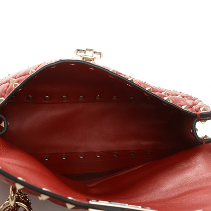 Valentino Garavani Lambskin Small Rockstud Spike Shoulder Bag Red 5 of 6