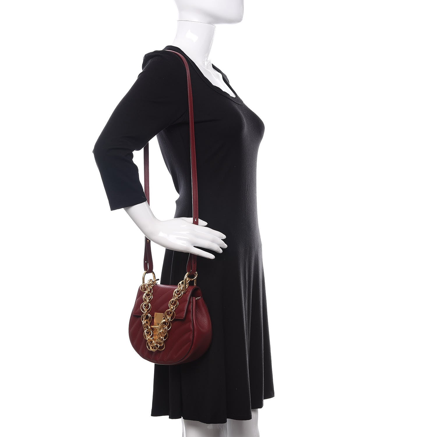 Chloe Calfskin Quilted Mini Drew Bijou Shoulder Bag Plum Purple 2 of 9