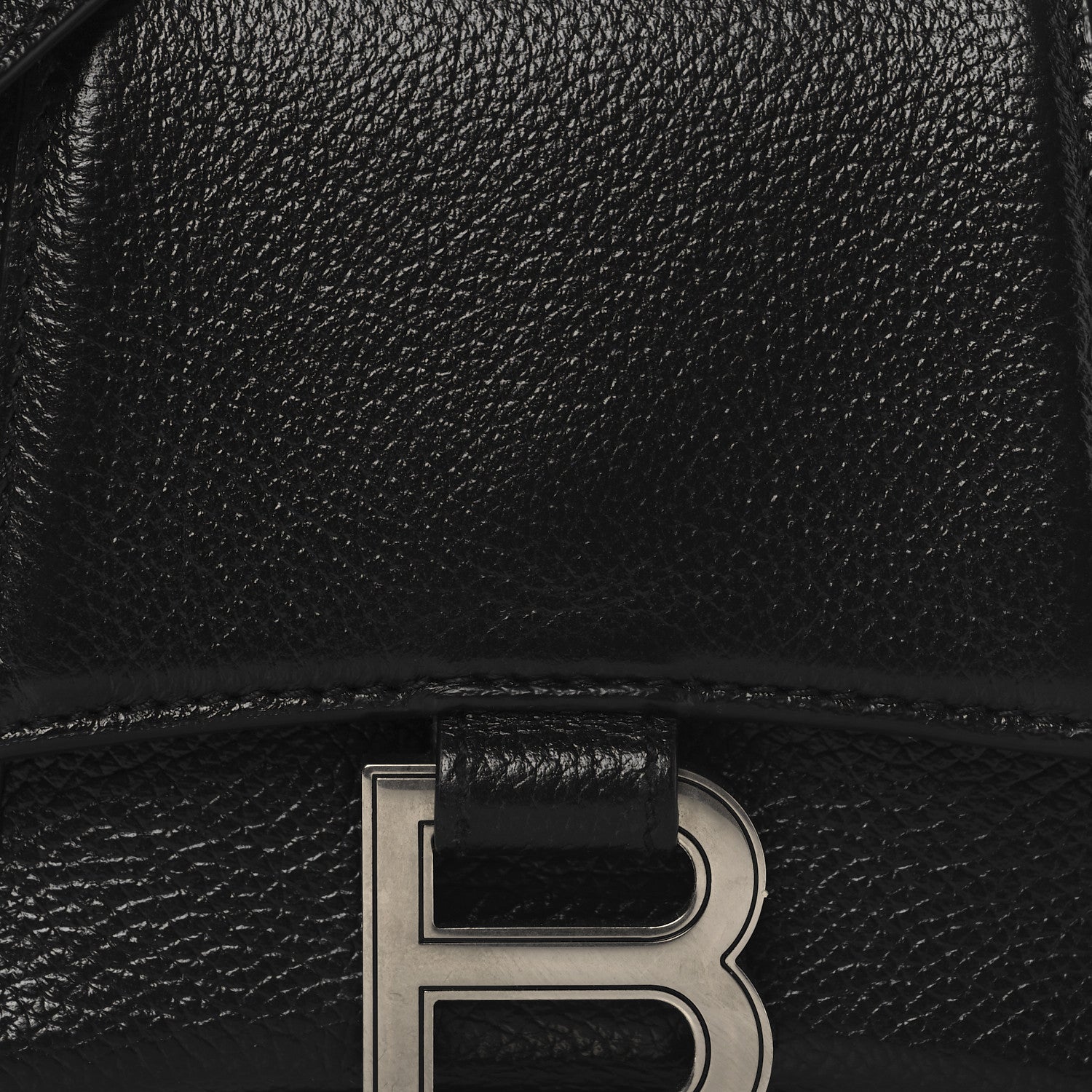 Balenciaga Grained Calfskin Hourglass Top Handle Bag XS Black 8 of 11