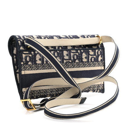 Christian Dior Oblique Slim Saddle Pouch Blue 3 of 11
