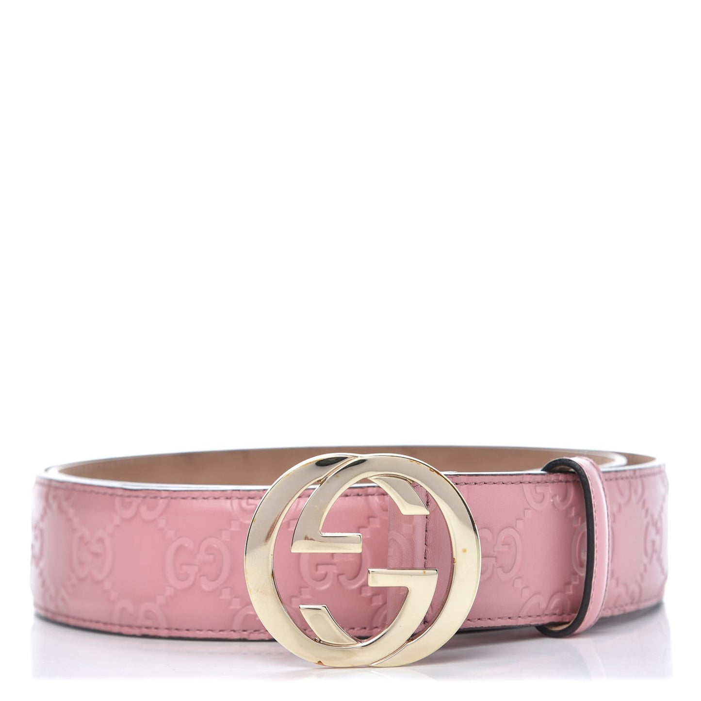 Guccissima Signature Interlocking G 37mm Belt 100 40 Rose Baby Candy