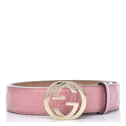 Gucci Guccissima Signature Interlocking G 37mm Belt 100 40 Rose Baby Candy 1 of 10