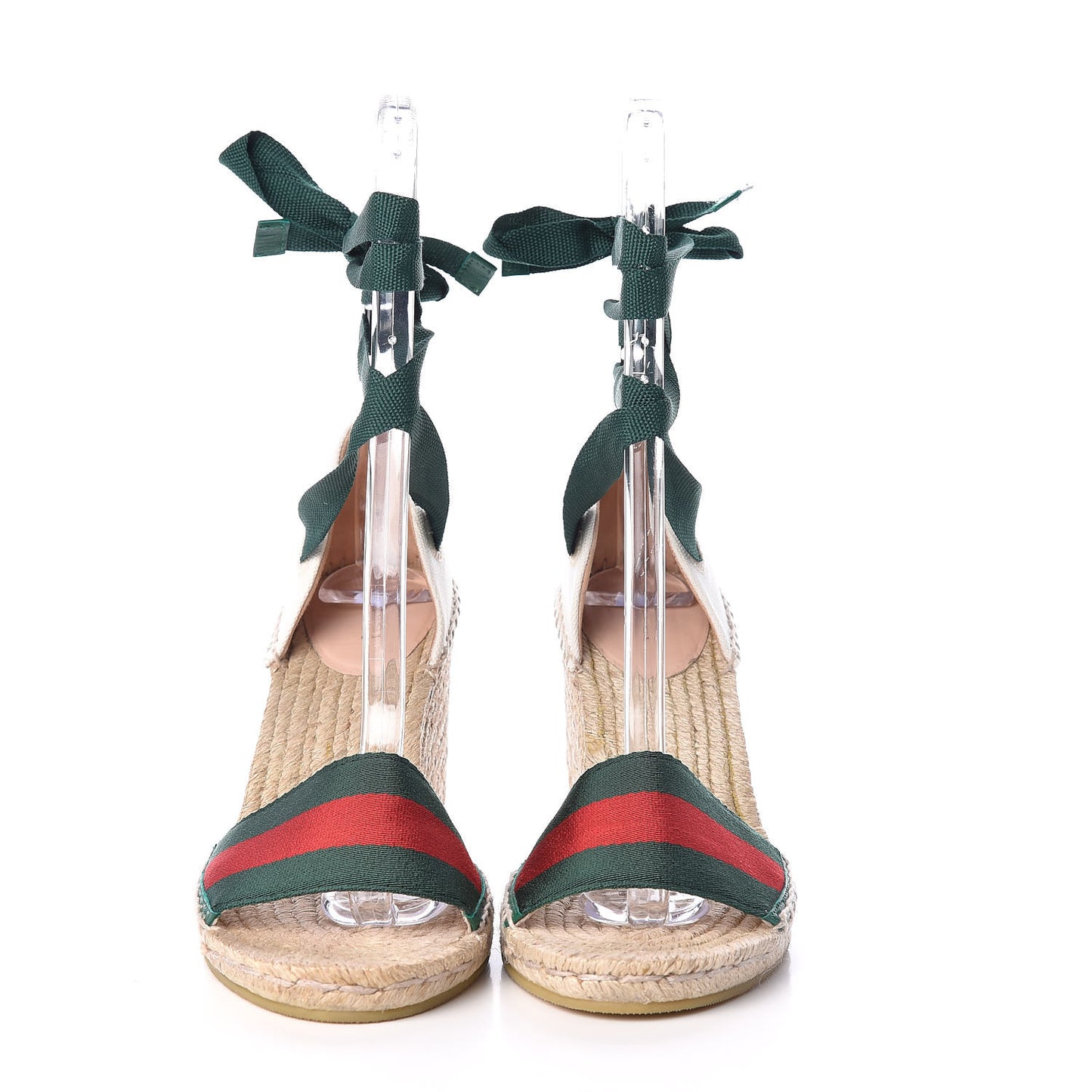 Canvas Malaga Kid Web Ankle Wrap Espadrille Wedge Sandals 38.5 Green Red Mystic White Emerald