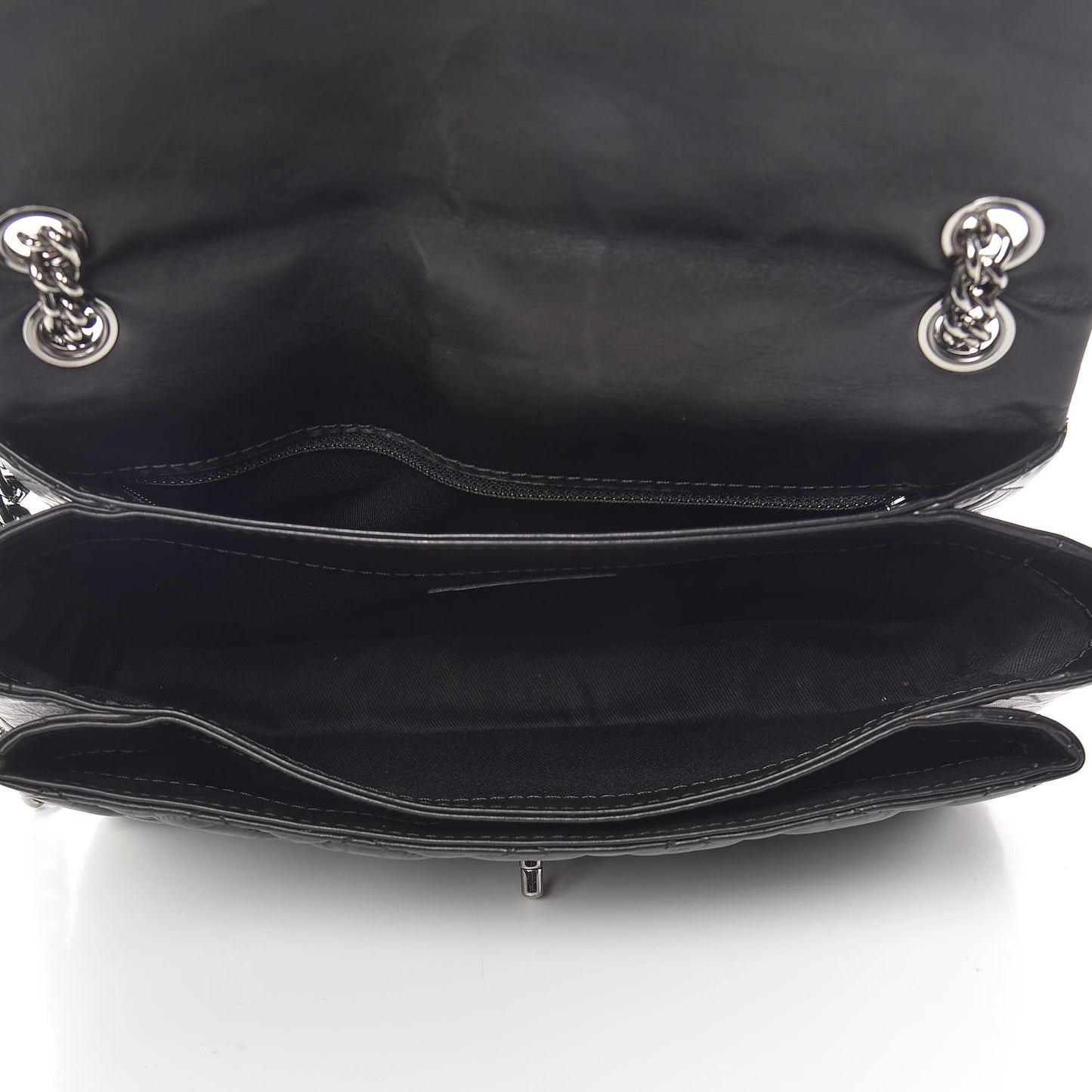 Aged Calfskin Quilted Small Lady Pearly Flap Black