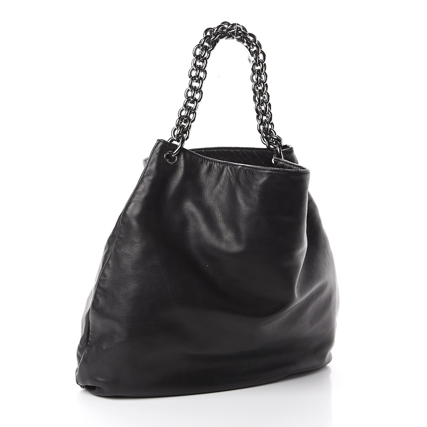 Lambskin Large Soft and Chain Hobo Black