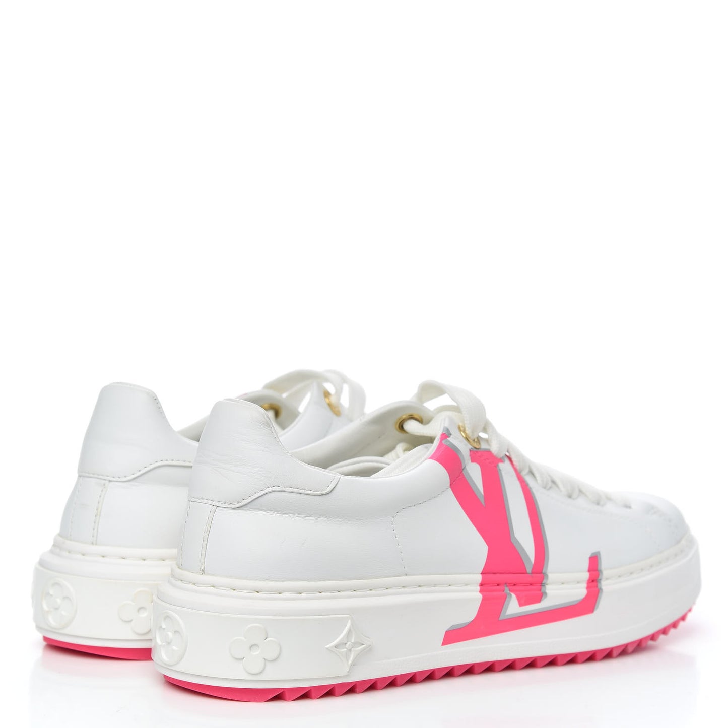 Monogram Time Out Sneakers 37.5 White Rose
