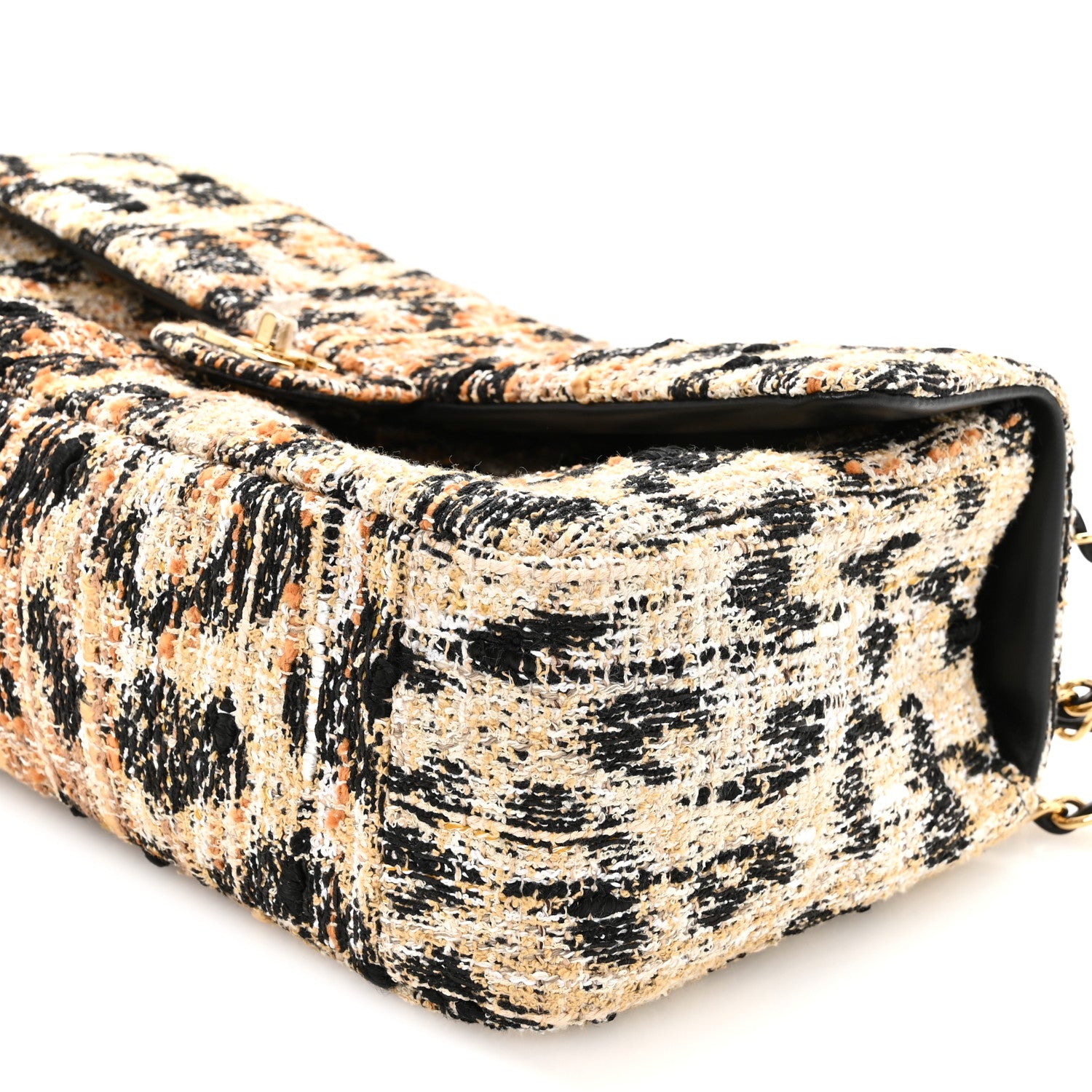 Chanel Tweed Mixed Fibers Leopard Print Small Souplissimo Maxi Flap Fawn 9 of 10