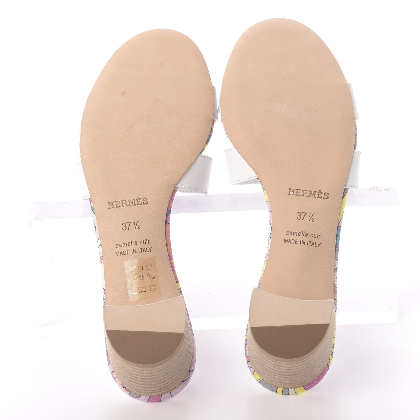 Box Calfskin Bois De Rose Oasis Sandals 37.5 White