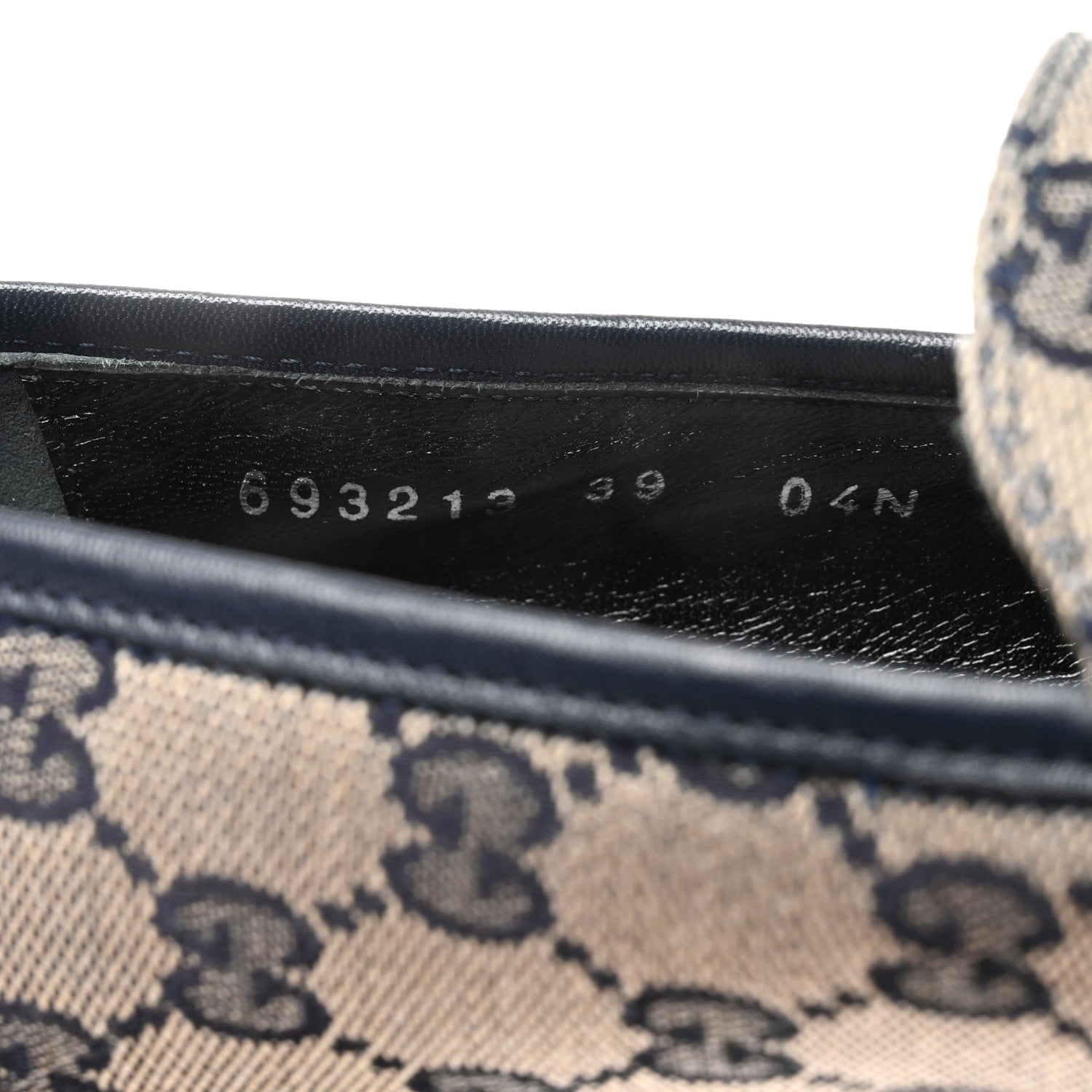 Gucci Monogram Malaga Kid Horsebit Womens Jordaan Loafers 39 Beige Blue 6 of 8