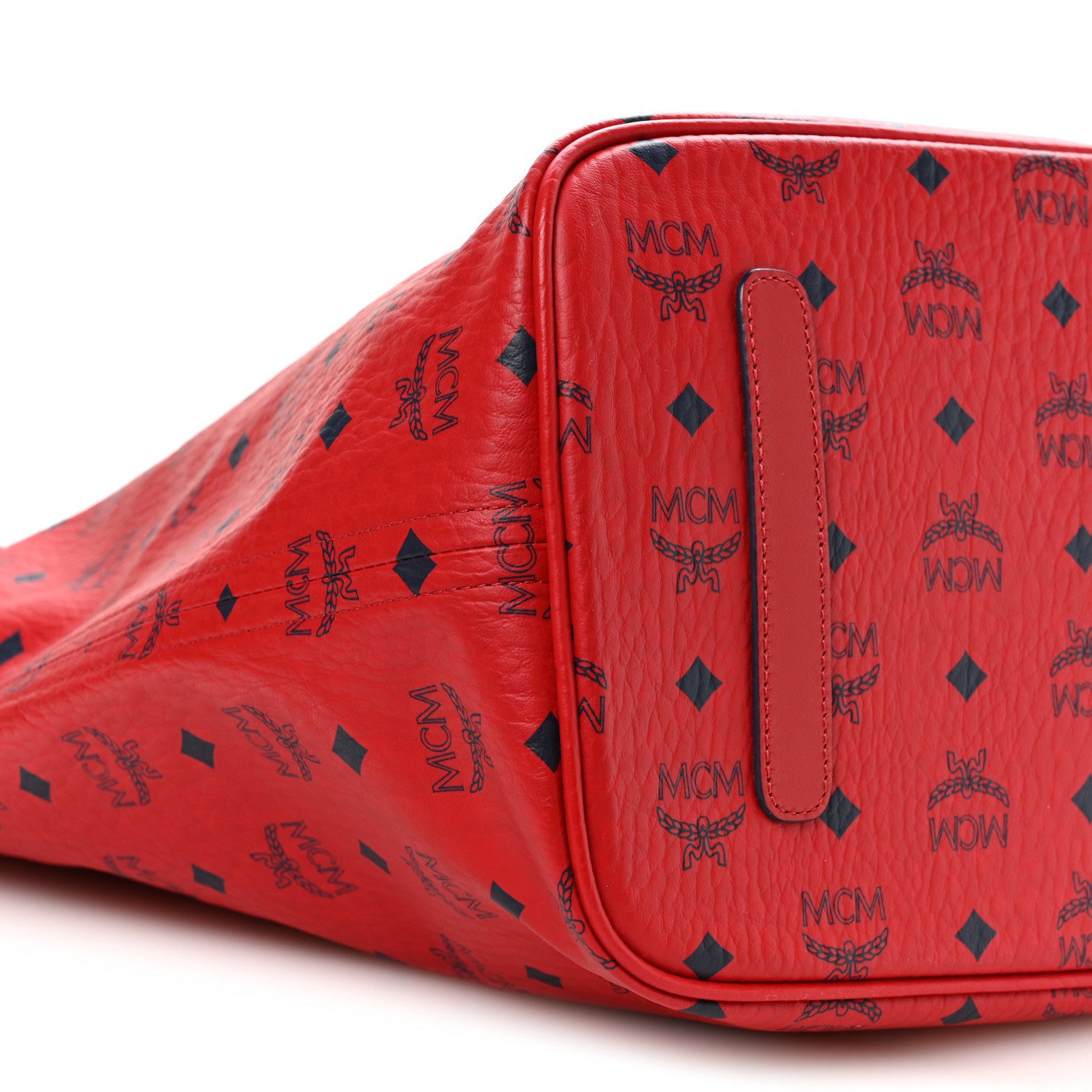 MCM Visetos Large Liz Reversible Shopper Tote Candy Red 12 of 16