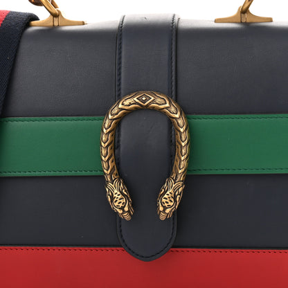 Gucci Moon Calfskin Bamboo Web Medium Dionysus Top Handle Bag Blue Emerald Hibiscus Red 8 of 11