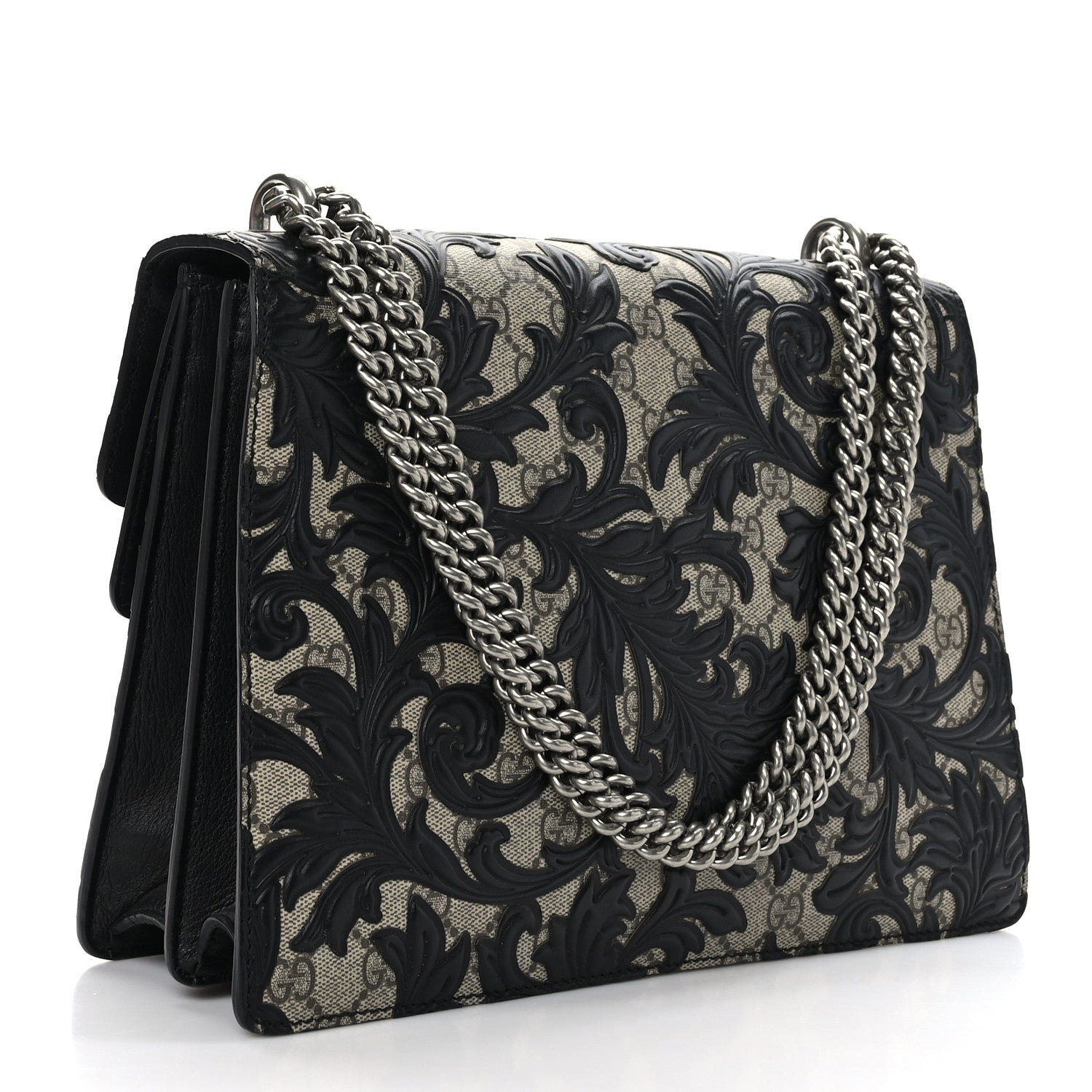 Gucci GG Supreme Monogram Arabesque Medium Dionysus Shoulder Bag Black 3 of 9