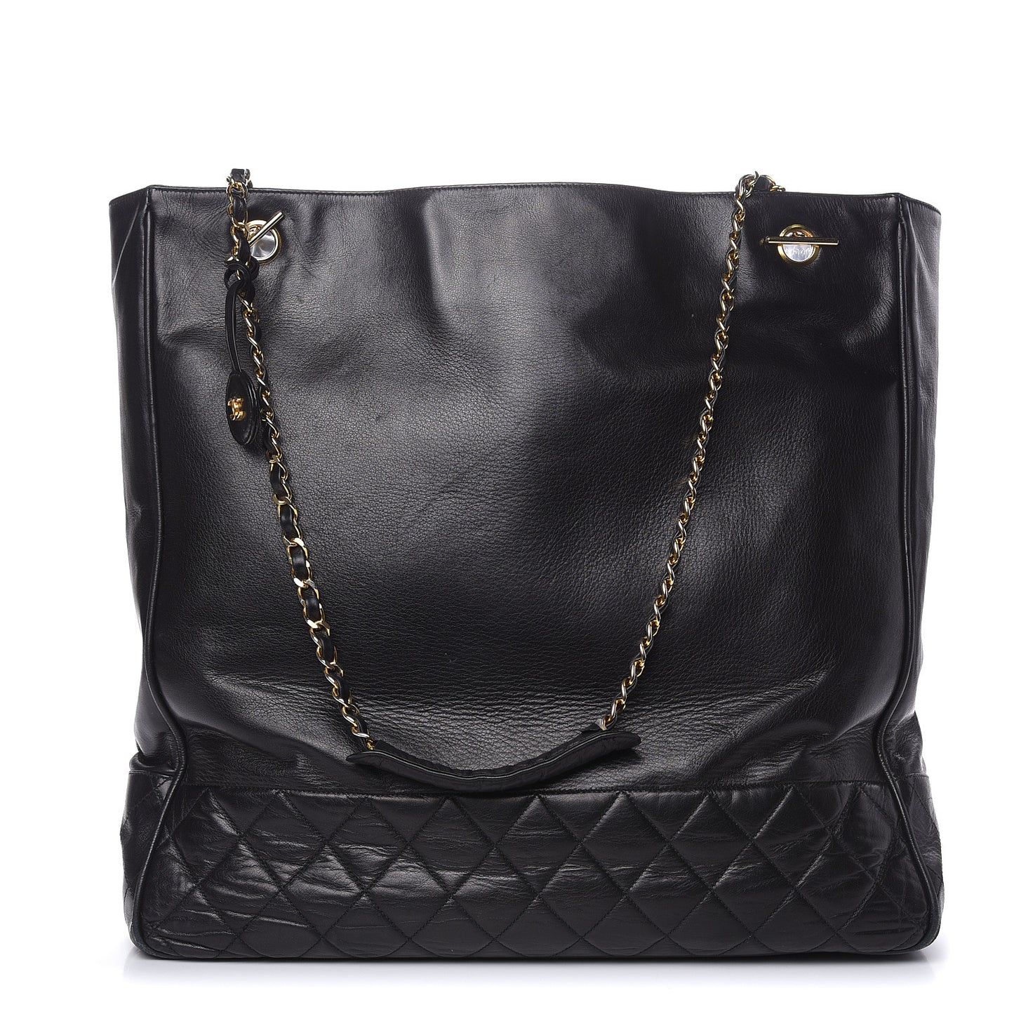 Lambskin Quilted Shoulder Bag Black