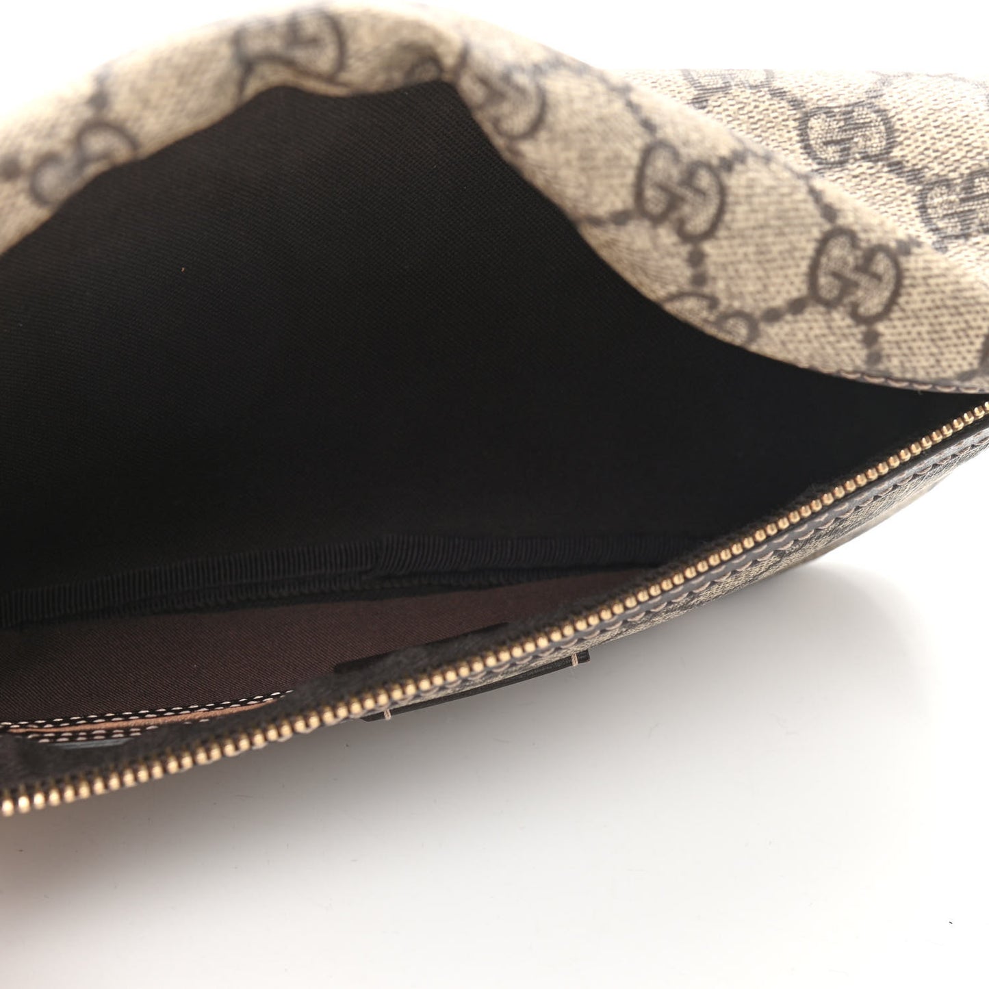 GG Supreme Monogram Belt Bag Dark Brown