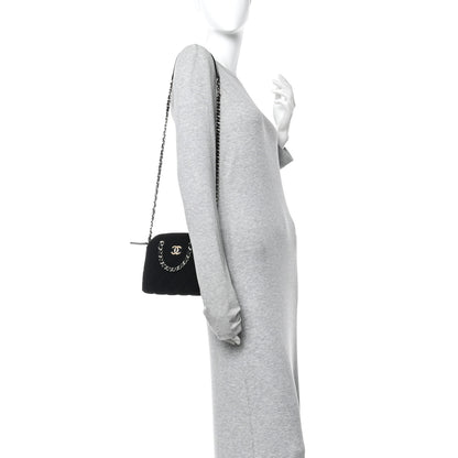 Chanel Velvet Quilted Shiny Coco Clutch With Chain Black 2 of 11