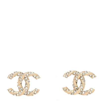 Chanel Crystal Twisted CC Earrings Gold 1 of 4