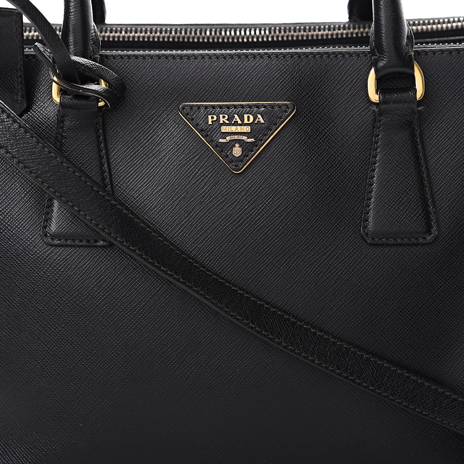 Prada Saffiano Small Galleria Double Zip Tote Black 15 of 29
