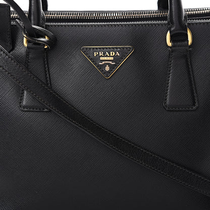 Prada Saffiano Small Galleria Double Zip Tote Black 15 of 29