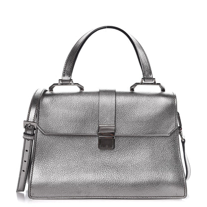Miu Miu Goatskin Madras Top Handle Bag Silver 1 of 11