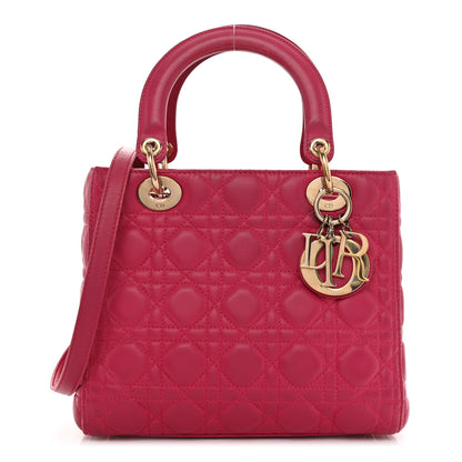 Christian Dior Lambskin Cannage Medium Lady Dior Fuchsia 1 of 12