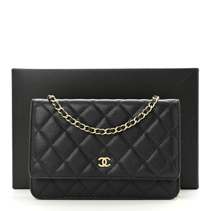 Chanel Caviar Quilted Wallet On Chain WOC Black 14 of 14