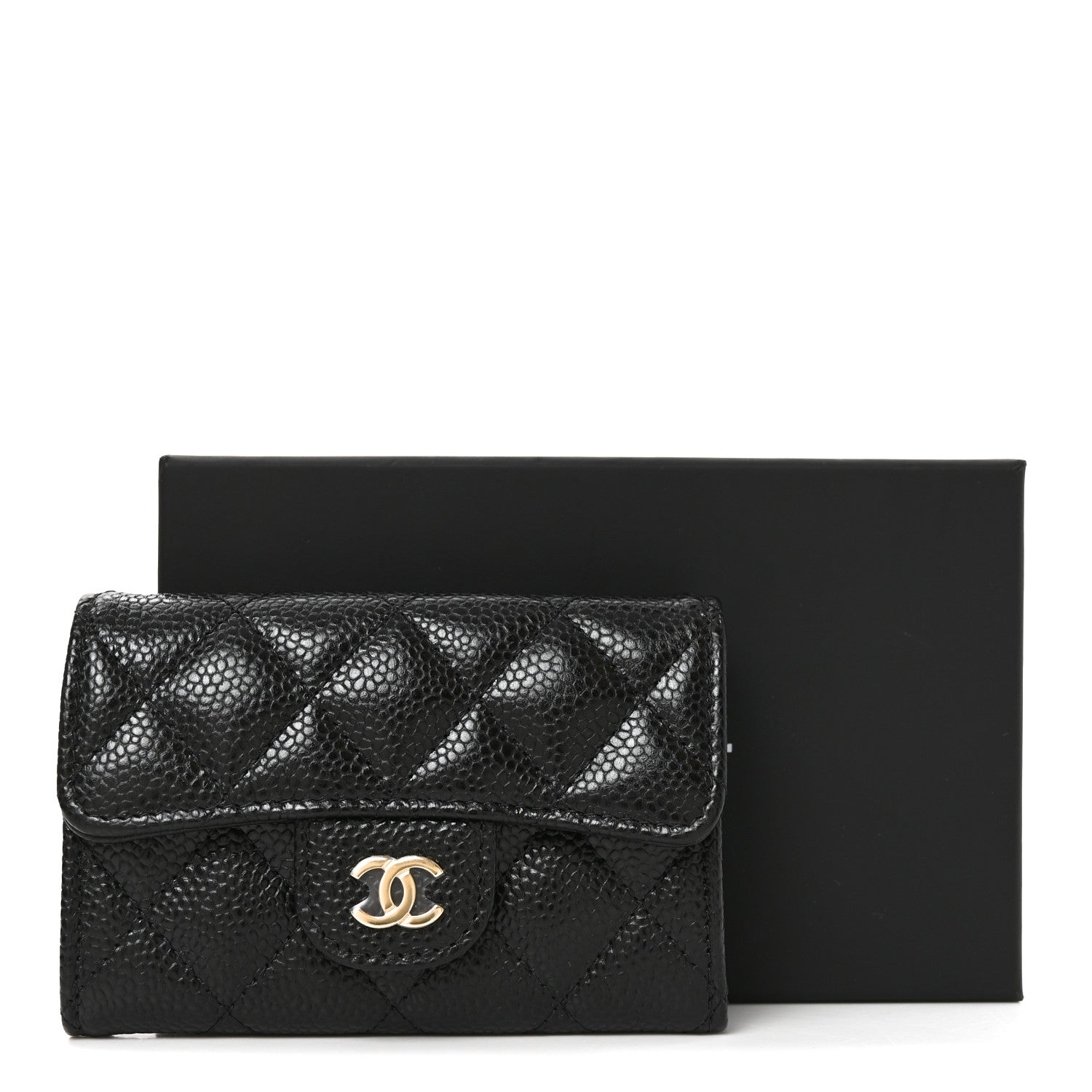 Chanel Caviar Quilted Flap Card Holder Wallet Black 9 of 9