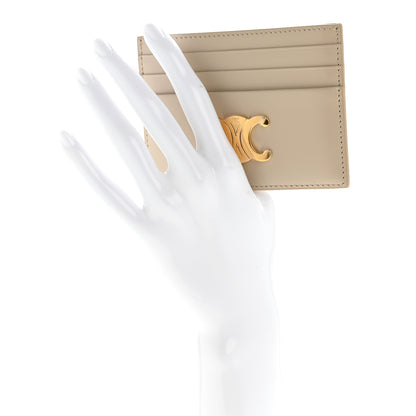 Celine Shiny Calfskin Triomphe Card Holder Pale Beige 2 of 9