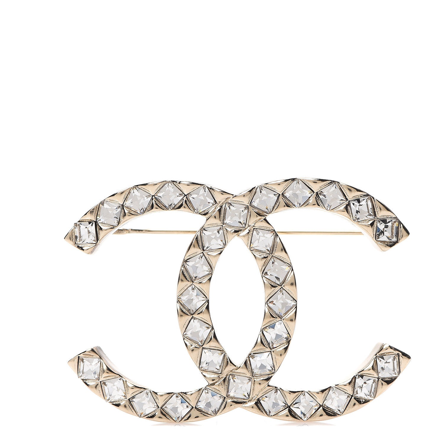 Chanel Baguette Crystal High Society CC Brooch Gold 1 of 4