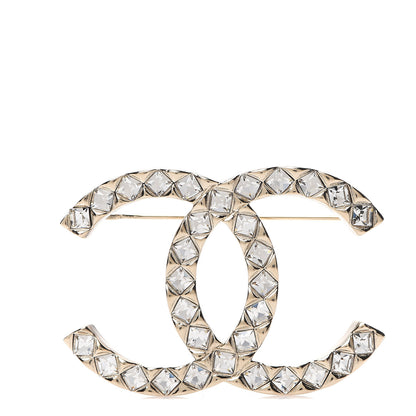 Chanel Baguette Crystal High Society CC Brooch Gold 1 of 4