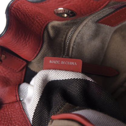 Burberry Grainy Calfskin House Check Small Maidstone Red 9 of 10