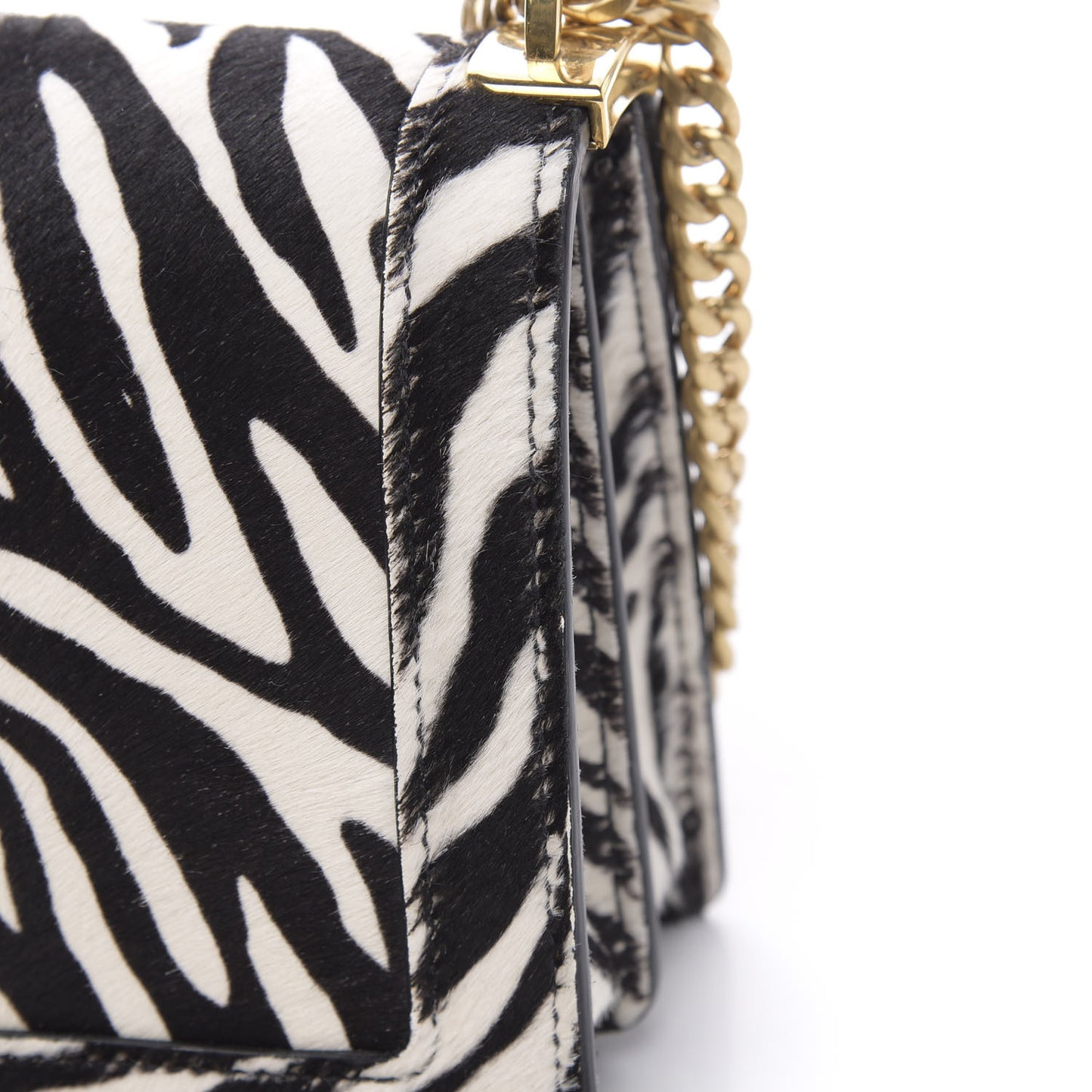 Cavallino Pony Hair Shoulder Bag White Black