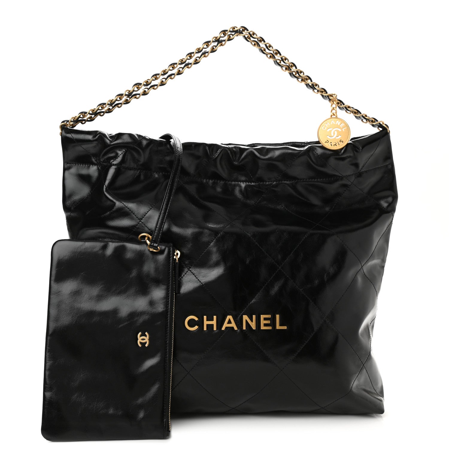 Chanel Glazed Calfskin Quilted Chanel 22 Black 1 of 11