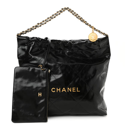Chanel Glazed Calfskin Quilted Chanel 22 Black 1 of 11