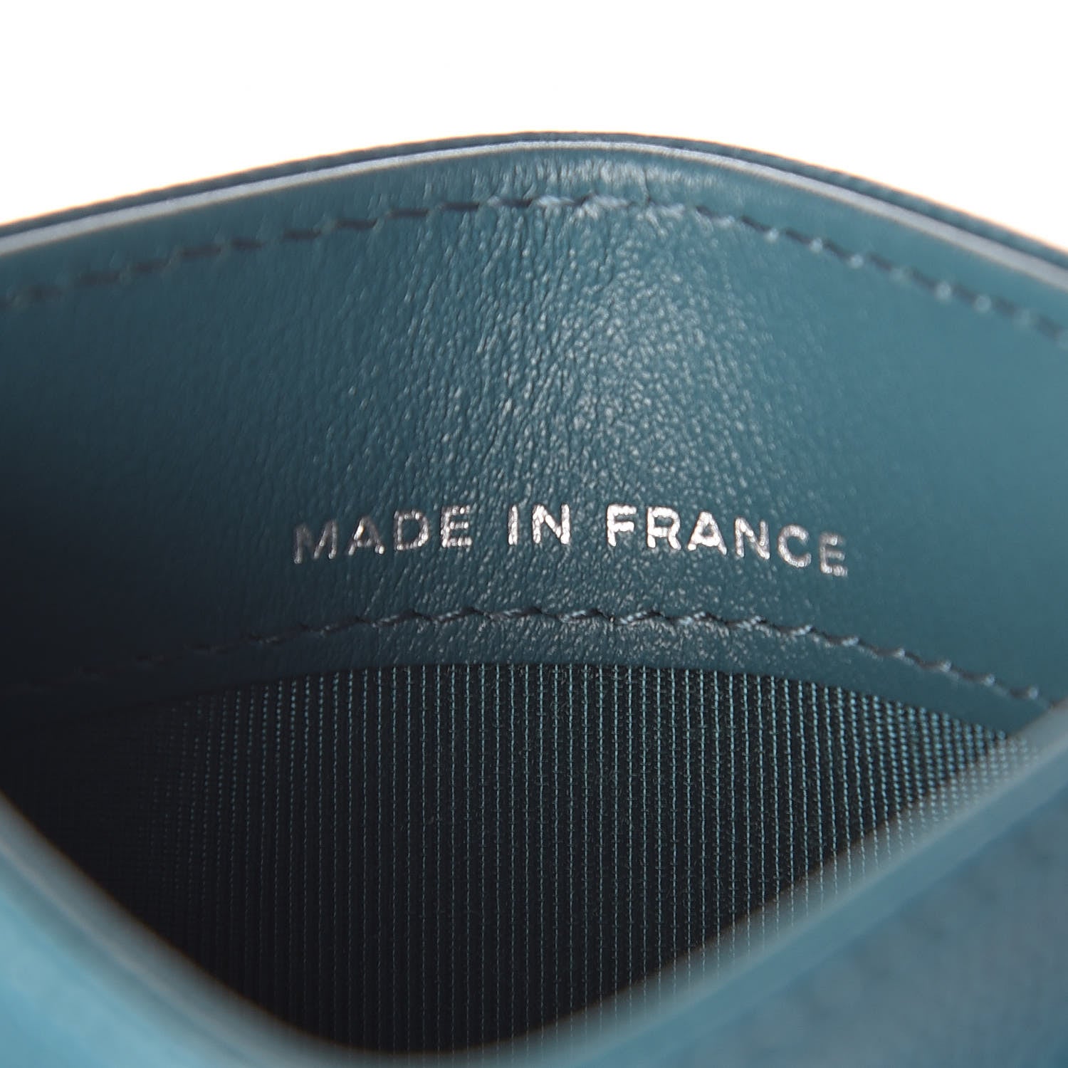Chanel Caviar Quilted Card Holder Dark Turquoise 7 of 9