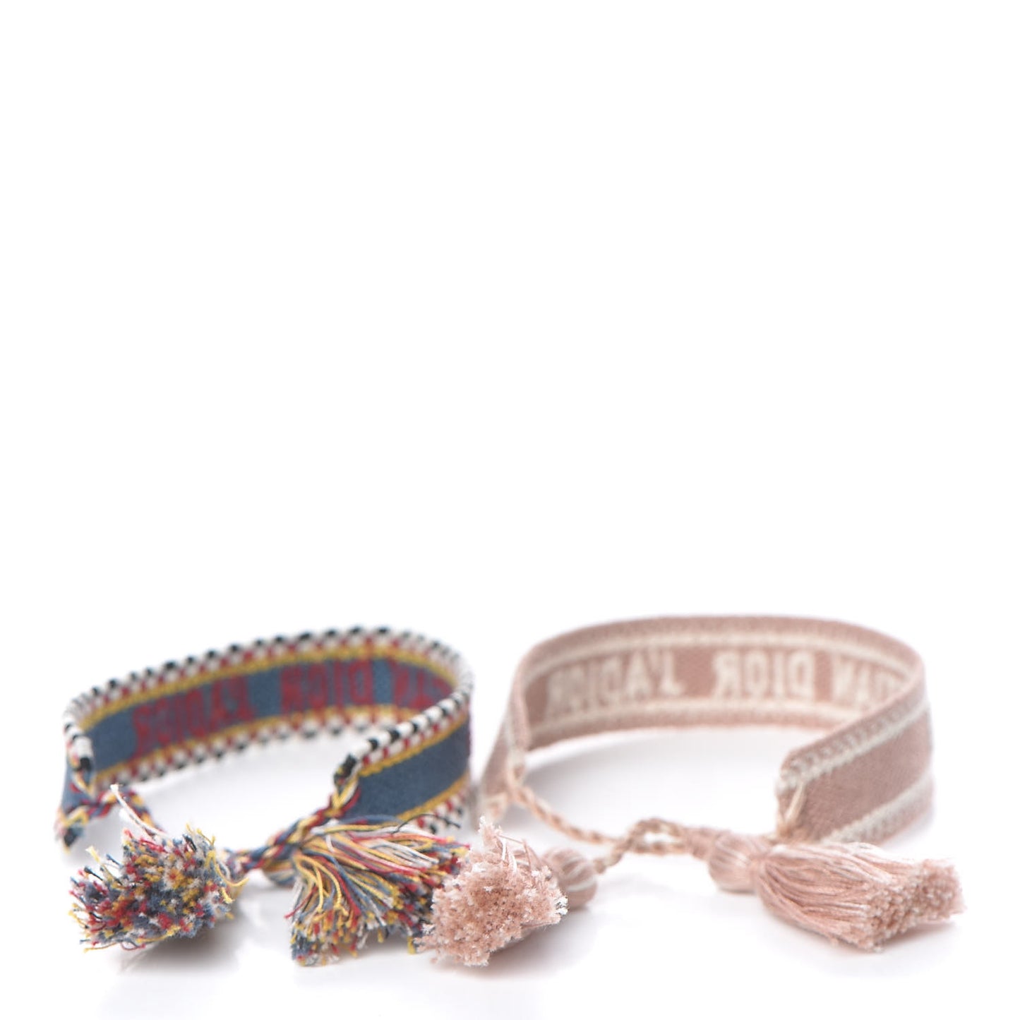 Woven Cotton J'Adior Friendship Bracelet Set Blue Nude