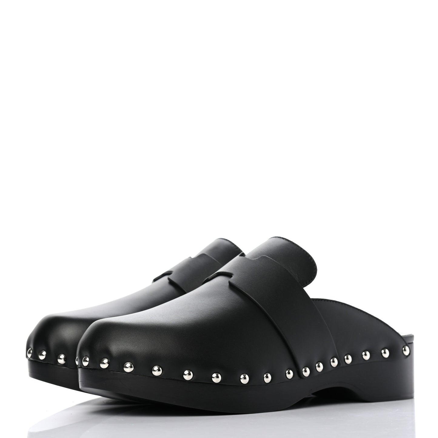 Calfskin Calya Mules 38 Black