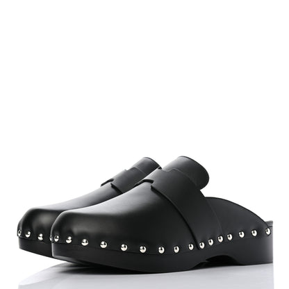 Hermes Calfskin Calya Mules 38 Black 3 of 8