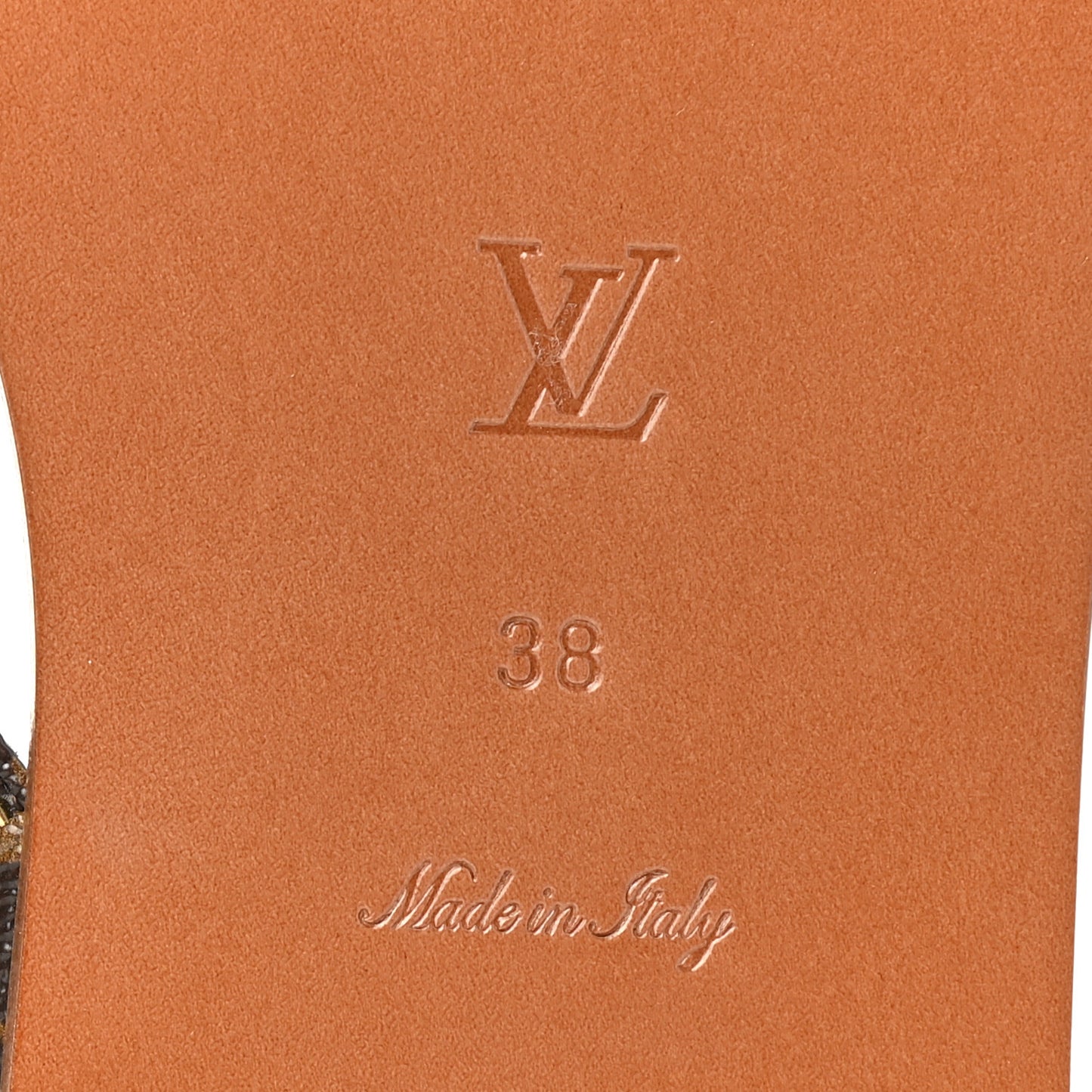 Monogram Sunny Flat Thong Sandals 38 Brown