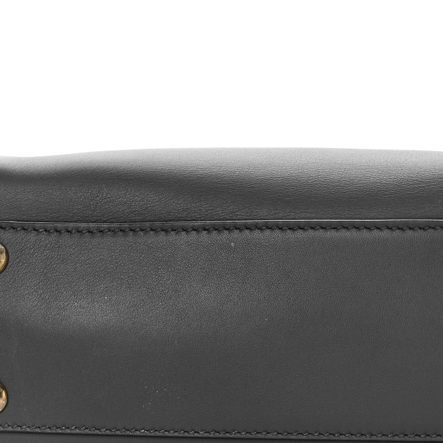 Vitello Seta Chenille FF Mini Peekaboo Iconic Satchel Anthracite Asfalto