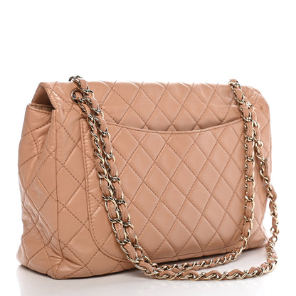 Chanel Lambskin Quilted Maxi Single Flap Beige 6 of 21