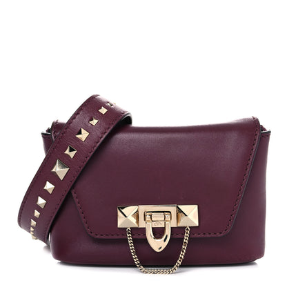 Valentino Garavani Vitello Small Rockstud Demilune Shoulder Bag Vinaccia 1 of 15