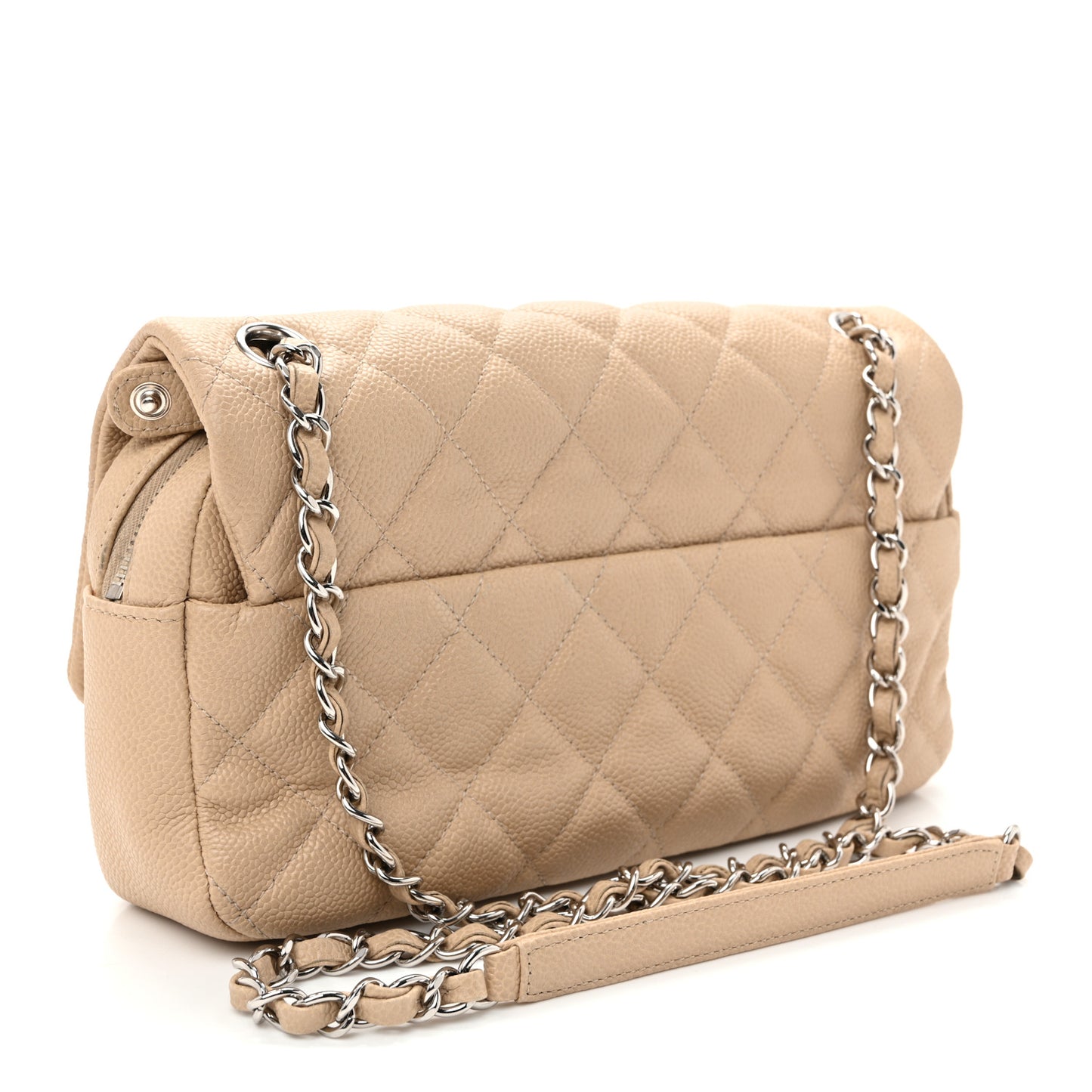 Caviar Quilted Medium Easy Flap Beige