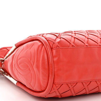Chanel Lambskin Woven Medium Ultimate Soft Sombrero Hobo Red 9 of 11